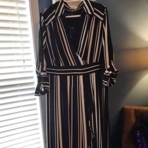 I.N.C black/white striped dress